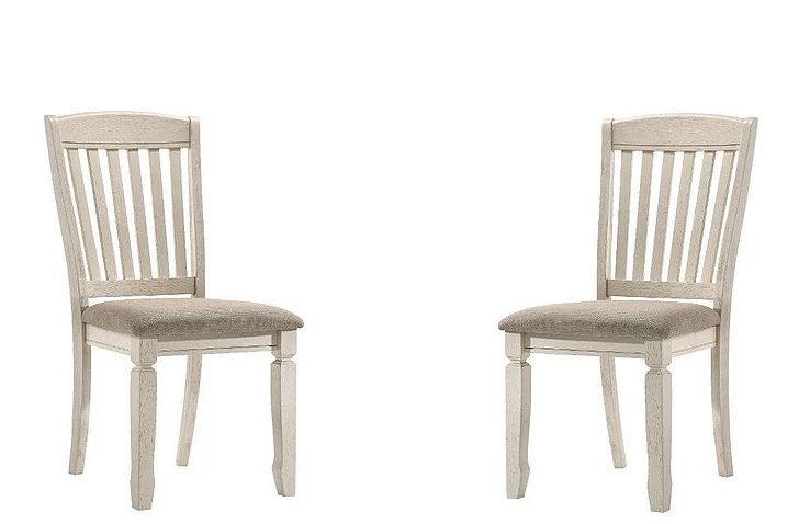 ACME Fedele Side Chair (Set of 2) in Weathered Oak & Cream 77192