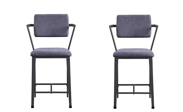 Acme Furniture Cargo Counter Height Chair (Set of 2) in Gunmetal 77907