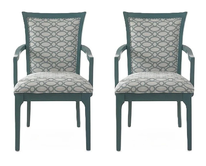 Somerton Open Seating Karolina Arm Chair in Teal (Set of 2) 802C46