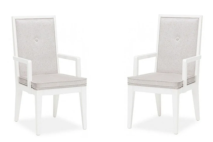 Aico Furniture Horizons Arm Chair in Cloud White (Set of 2) 9012604-108 CLOSEOUT