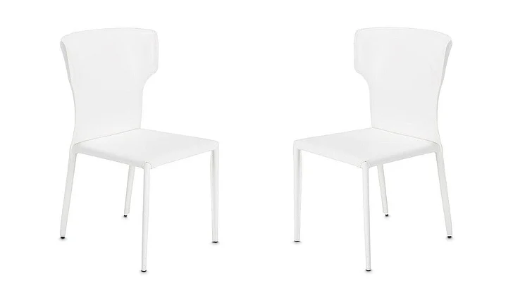 AICO Halo Side Chair (Set of 2) in Glossy White 9018003A-116 CLOSEOUT
