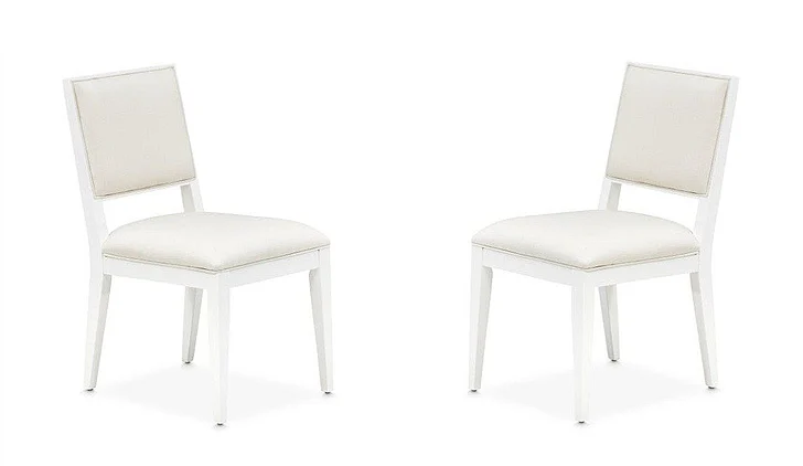 AICO Furniture Palm Gate Side Chair (Set of 2) in Cloud White 9086003-108