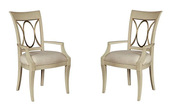 American Drew Lenox Casiano Arm Chair in Rich Clear Lacquer 923-639 (Set of 2)