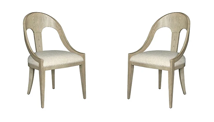American Drew West Fork Newport Host Chair in Aged Taupe (Set of 2) 924-622