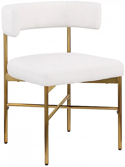 Meridian Rivage Linen Textured Fabric Dining Chair in Cream Durable Linen Textured Fabric 926Cream-C