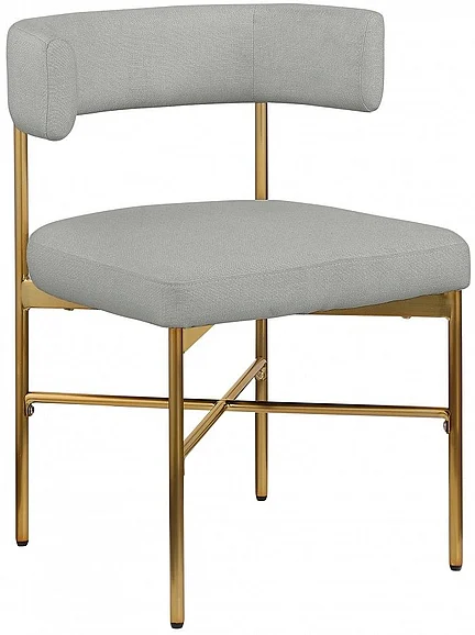 Meridian Rivage Linen Textured Fabric Dining Chair in Light Grey Durable Linen Textured Fabric 926Grey-C