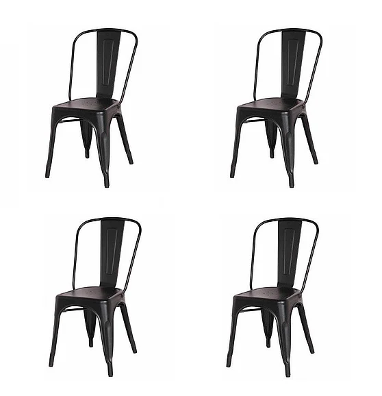 NPD Metropolis Metal Side Chair in Frosted Black (Set of 4) 938233-FB