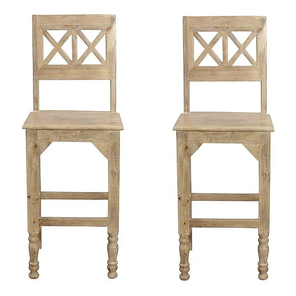 Moti Furniture Jenna Bar Chair in Natural (Set of 2)
