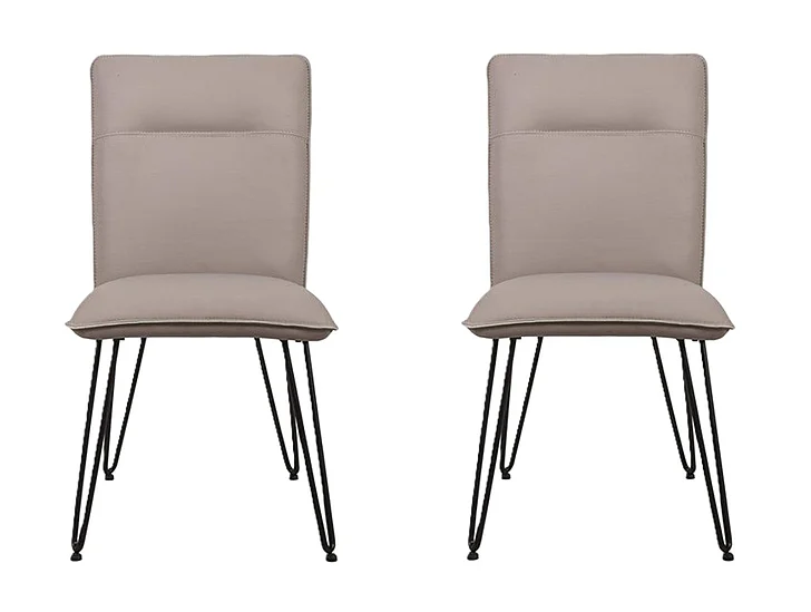 Modus Crossroads Demi Hairpin Leg Dining Chair in Taupe 9LE266D (Set of 2)