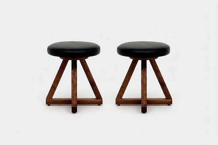 Artless Furniture X1 Stools Leather Counter Stool (Set of 2) in Night