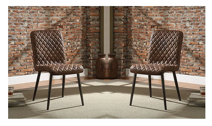 ACME Millerton Side Chair (Set of 2) in Vintage Chocolate Top Grain Leather 70423