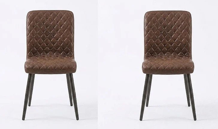 ACME Millerton Side Chair (Set of 2) in Vintage Chocolate Top Grain Leather 70423