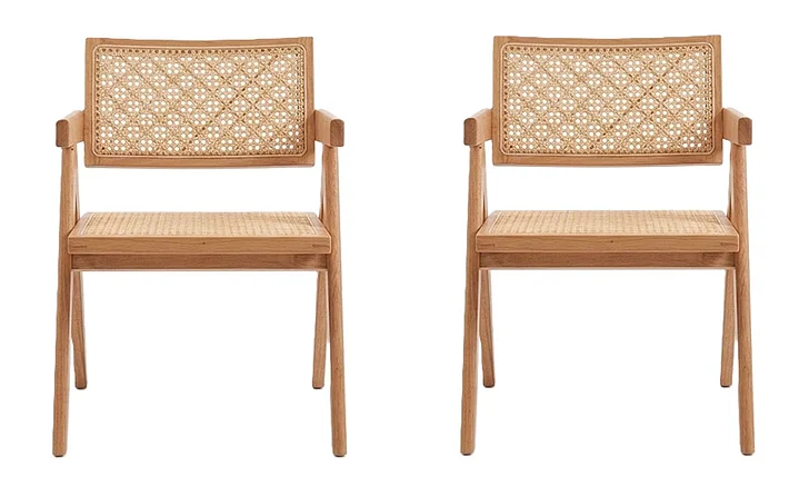 ACME Velentina Arm Chair in Natural DN02373 (Set of 2)