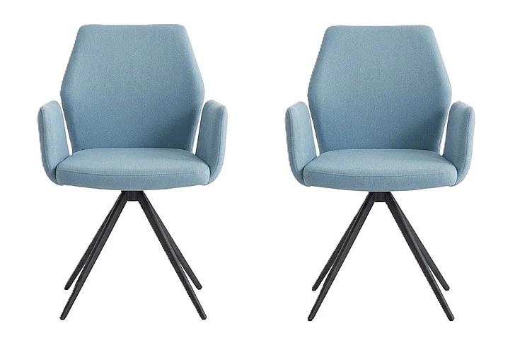 ACME Segismunda Side Chair with Swivel in Blue DN02403 (Set of 2)