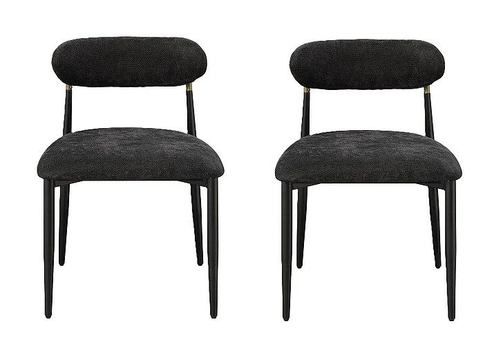 ACME Jaramillo Side Chair in Black Fabric and Black DN02693 (Set of 2)