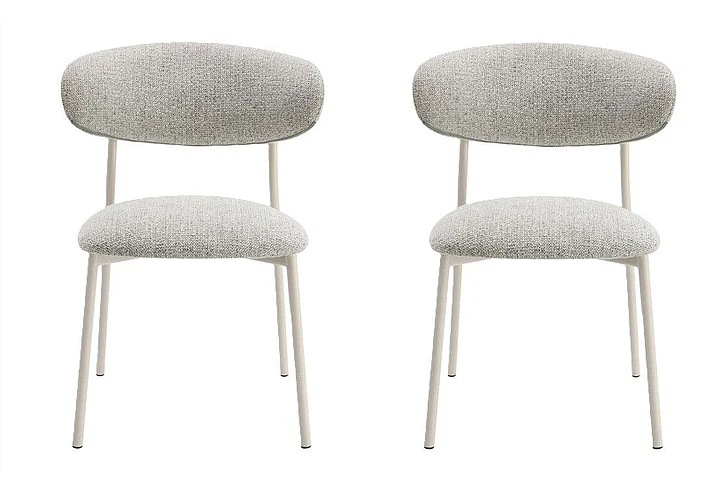 ACME Kalam Side Chair in Gray Fabric and Beige DN02706 (Set of 2)