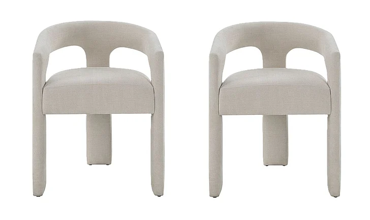 ACME Gamarya Side Chair in White Fabric DN02856 (Set of 2)