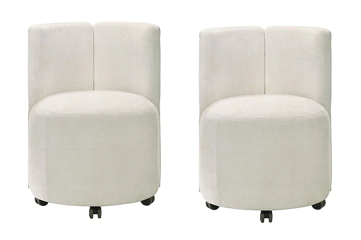 ACME Blayde Side Chair with Swivel in White Fabric DN02866 (Set of 2)