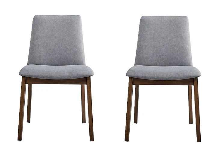ACME Kaela Side Chair in Light Gray Fabric and Walnut DN02926 (Set of 2)
