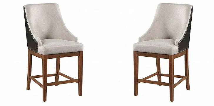 ACME Gilsea Counter Height Chair in Brown Synthetic Leather and Brown DN03726 (Set of 2)