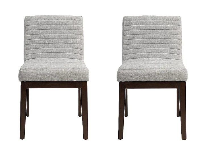ACME Edwyn Side Chair in Gray Fabric and Brown DN03931 (Set of 2)