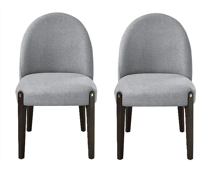 ACME Clayten Side Chair in Gray Fabric and Espresso DN03941 (Set of 2)