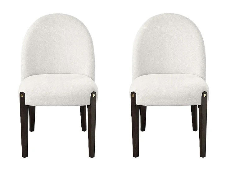 ACME Clayten Side Chair in Beige Fabric and Espresso DN03942 (Set of 2)