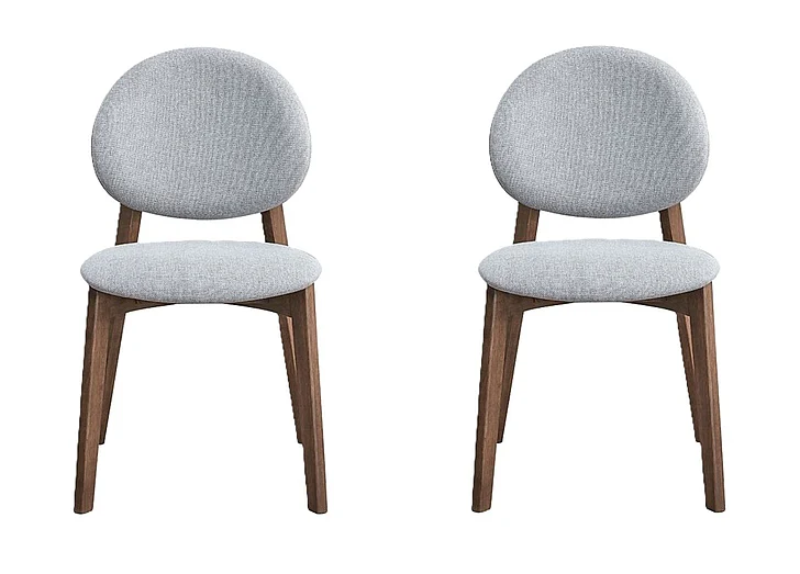 ACME Hadasa Side Chair in Light Gray and Walnut DN04166 (Set of 2)