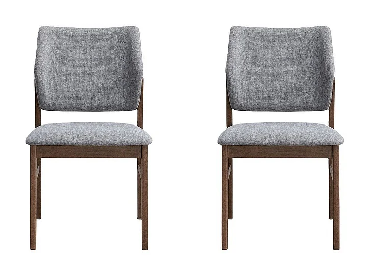 ACME Sarha Side Chair in Light Gray Fabric and Walnut DN04196 (Set of 2)