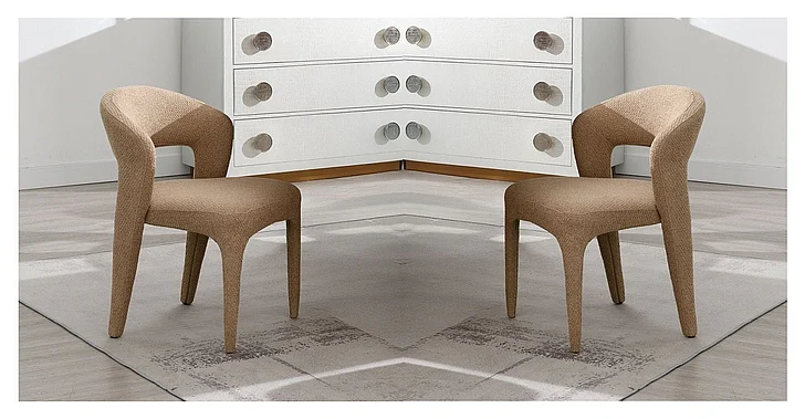 ACME Lidi Side Chair (Set of 2) in Light Brown Boucle DN04757