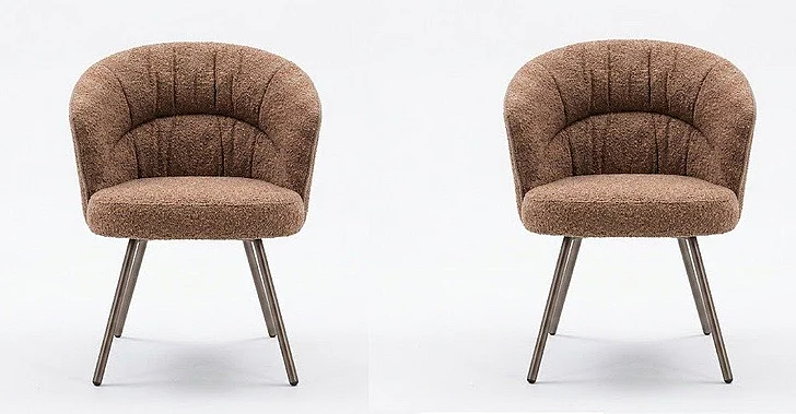 ACME Lidi Side Chair (Set of 2) in Rust Orange Boucle DN04758