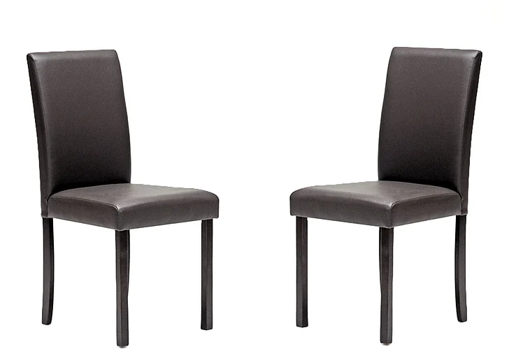 Baxton Studio Andrew Modern Dining Chair (Set of 2) in Dark Brown 5256