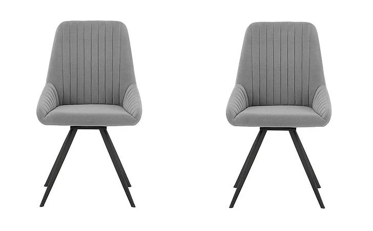 Armen Living Alison Swivel Gray Velvet and Metal Dining Chairs (Set of 2) LCAISIGR
