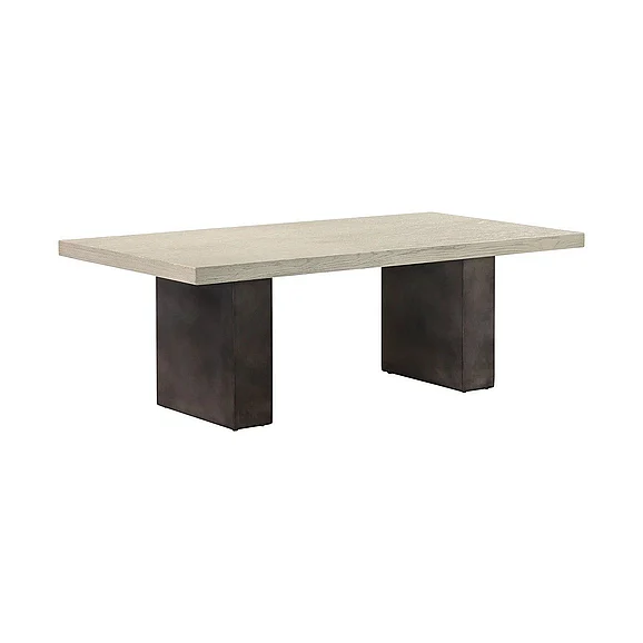 Armen Living Abbey Concrete and Gray Oak Coffee Table LCAJCOGR