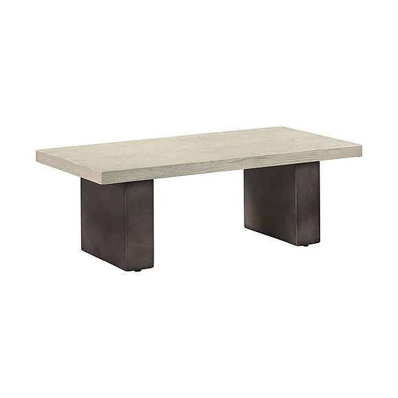 Armen Living Abbey Concrete and Gray Oak Dining Table LCAJDIGR
