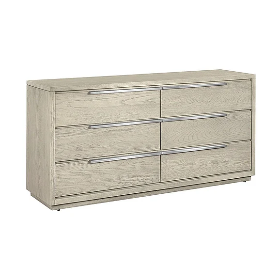 Armen Living Abbey 6 Drawer Dresser in Gray Oak LCAJDRGR