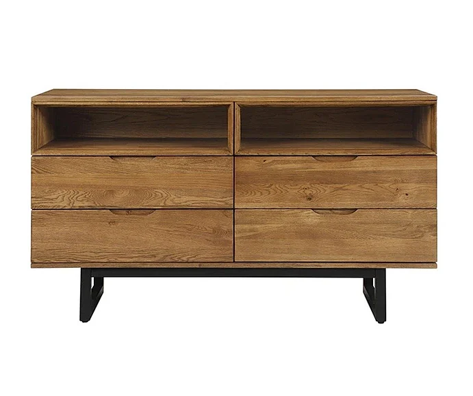Armen Living Aldo 4 Drawer Dresser in Brown Oak LCAODRROAK