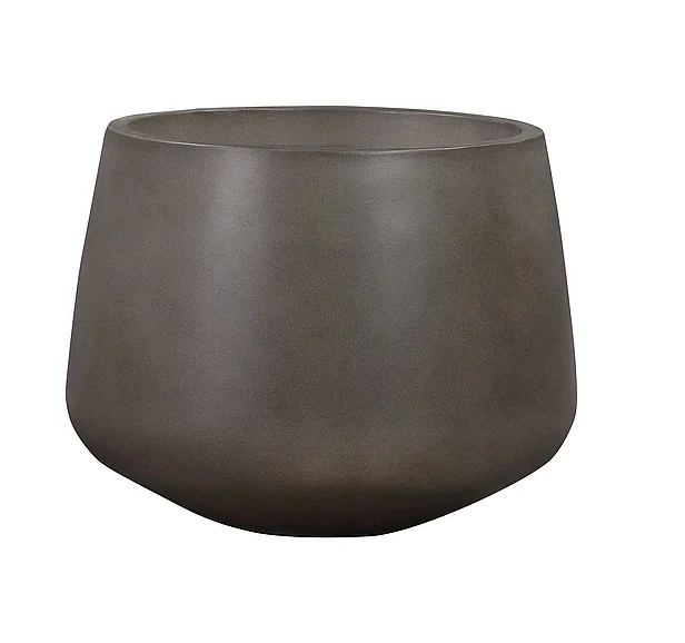 Armen Living Amethyst Large Round Indoor or Outdoor Planter in Gray LCAWMDPLGR