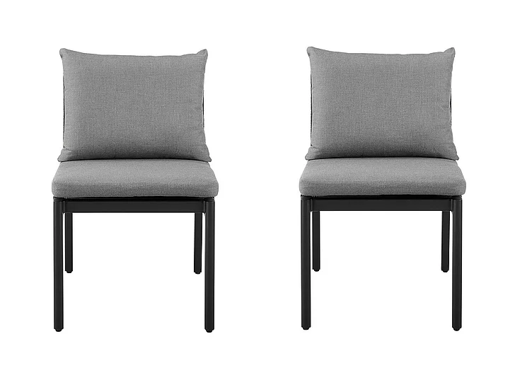 Armen Living Cayman Outdoor Dining Chairs with Gray Cushions (Set of 2) LCCCSIBL PROMO