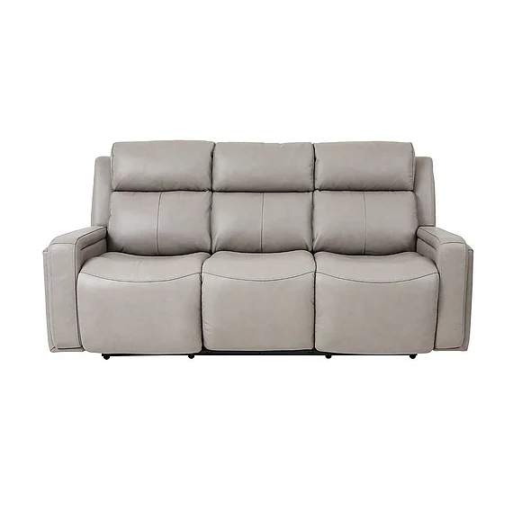 Armen Living Claude Dual Power Reclining Sofa in Light Gray Genuine Leather LCCL3GR PROMO