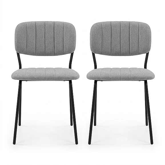 Armen Living Carlo Gray Velvet and Metal Dining Chairs (Set of 2) LCCOSIBLGR