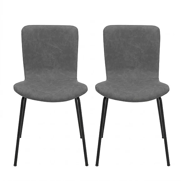Armen Living Gillian Light Gray Fabric and Metal Dining Chairs (Set of 2) LCGLSIBLCH