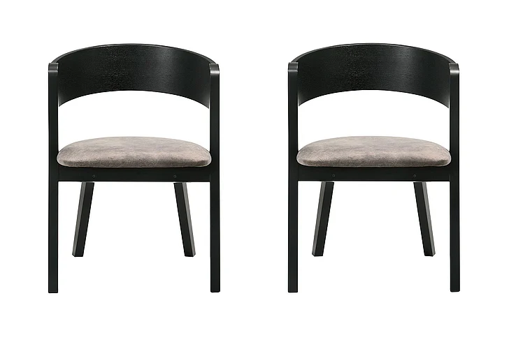 Armen Living Jackie Upholstered Dining Chairs in Black (Set of 2) LCJASIBRBL