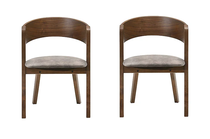 Armen Living Jackie Upholstered Dining Chairs in Walnut (Set of 2) LCJASIBRWA PROMO