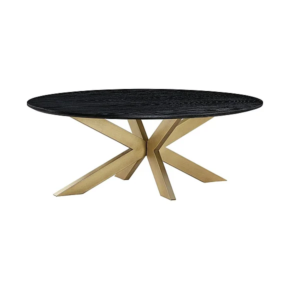 Armen Living Lombard Oval Coffee Table in Black Brushed Oak LCLDDIBL