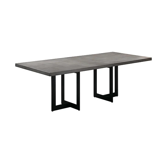 Armen Living Odet Rectangular 87 In. Dining Table in Concrete and Black Metal LCOEDIGR