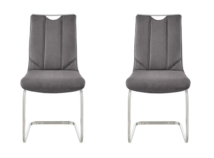 Armen Living Pacific Dining Accent Chair in Gray Fabric (Set of 2) LCPCSIGRFBC