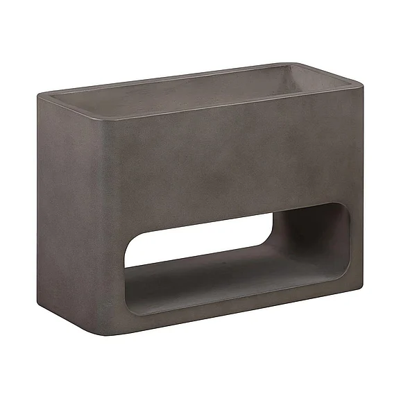 Armen Living Sunstone Indoor or Outdoor Planter in Gray Concrete LCSEPLMDGR