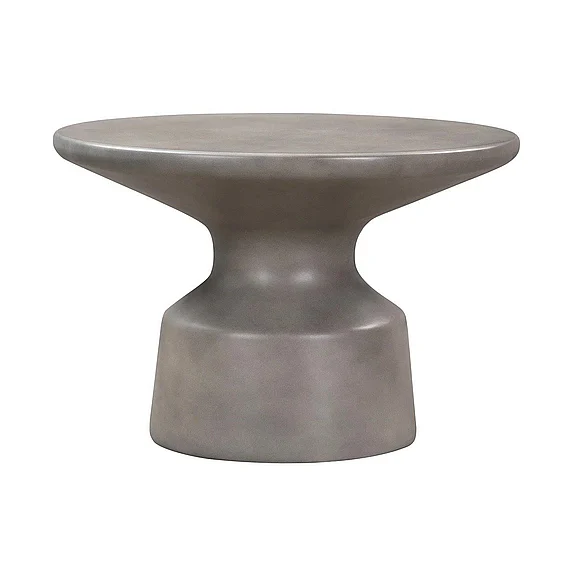 Armen Living Sephie Round Pedestal Coffee Table in Gray Concrete LCSFCOCCGR PROMO