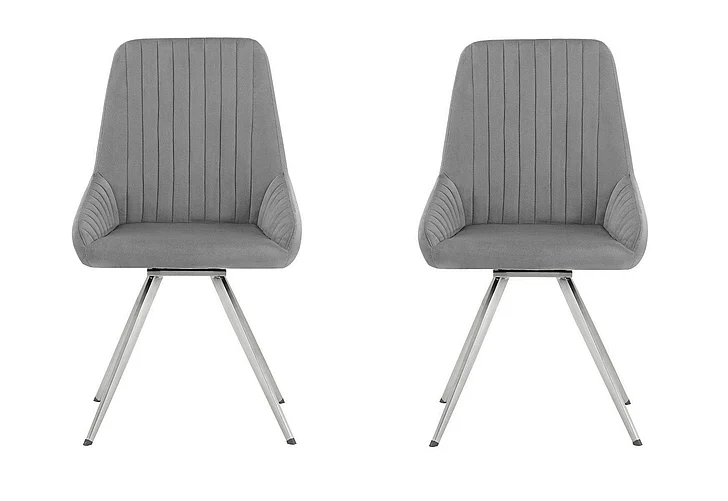 Armen Living Skye Swivel Gray Velvet Dining Chairs (Set of 2) LCSKSIGR